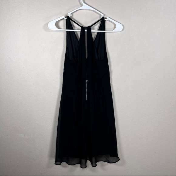 SIZE 2 EXPRESS BLACK SLEEVELESS FORMAL EVENT DRESS GOTH COCKTAIL WEDDING - Picture 2 of 9
